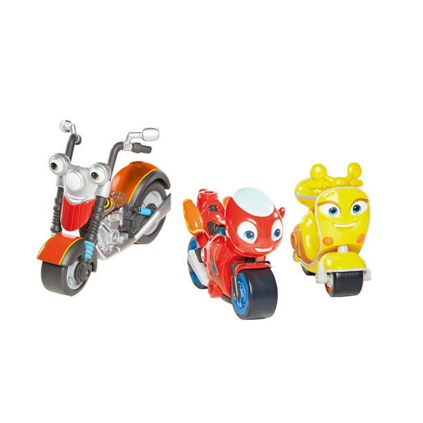 NEW Ricky Zoom 3" Vehicle Bike Buddies Toy Figure Tomy Free-Standing